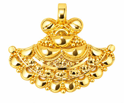 Traditional Gold Finish Floral Pendant