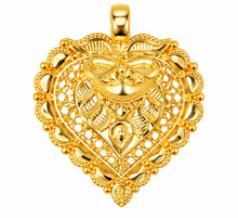 Heart-Shaped Gold Finish Pendant