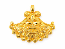 Traditional Gold Finish Fan-Shaped Pendant
