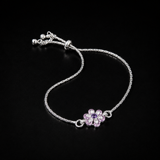 Elegant Purple Floral Bracelet