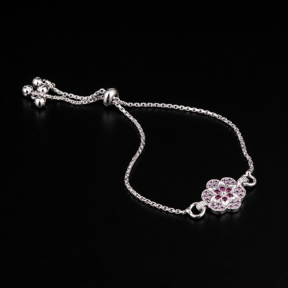 Elegant Pink Floral Bracelet