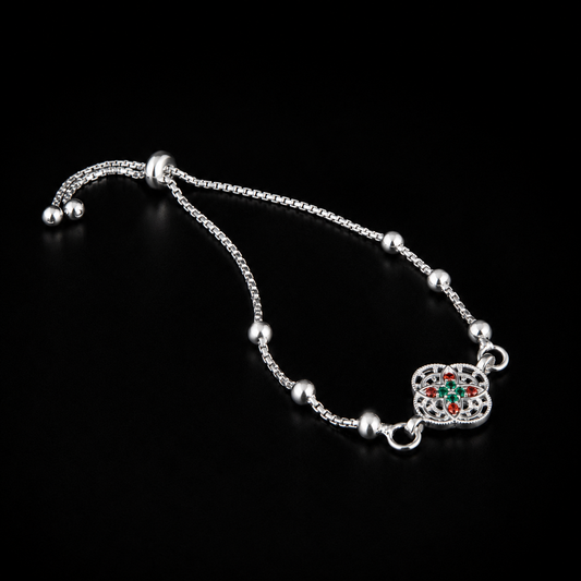 Elegant Floral Charm Bracelet