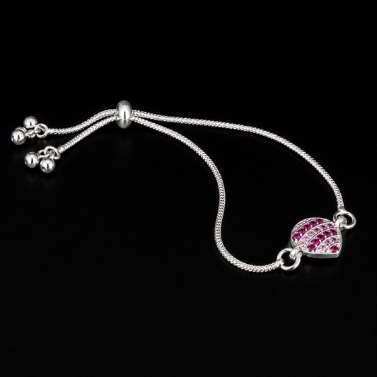 Elegant Pink Stone Square Bracelet
