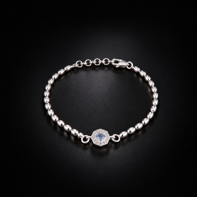 Elegant Blue Stone Beaded Bracelet