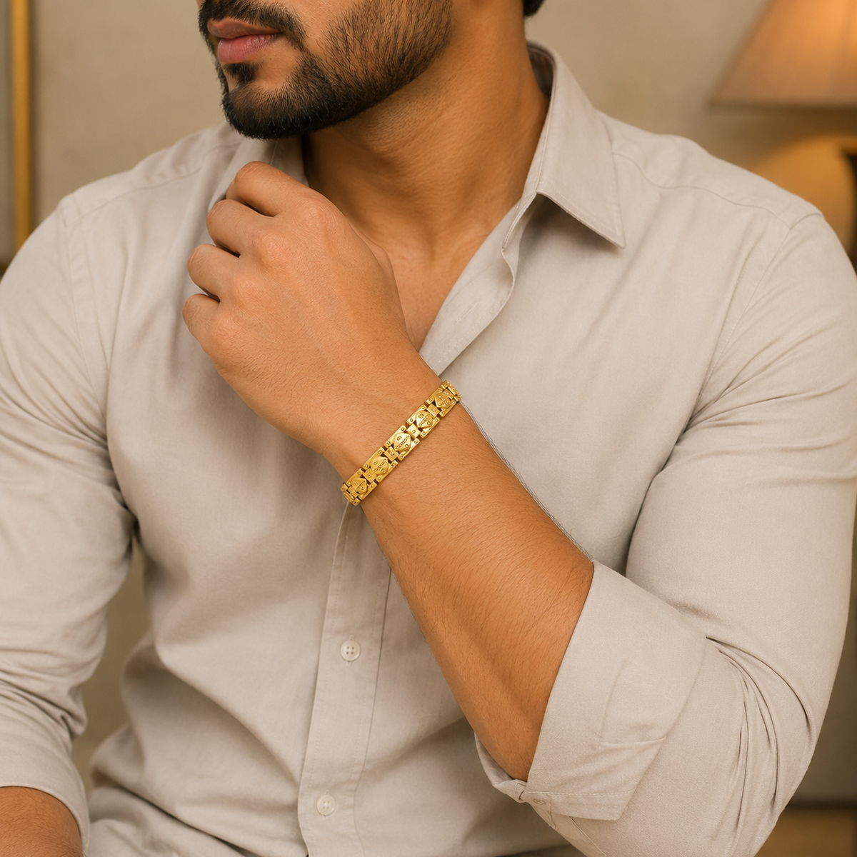 Textured Heritage Link Bracelet