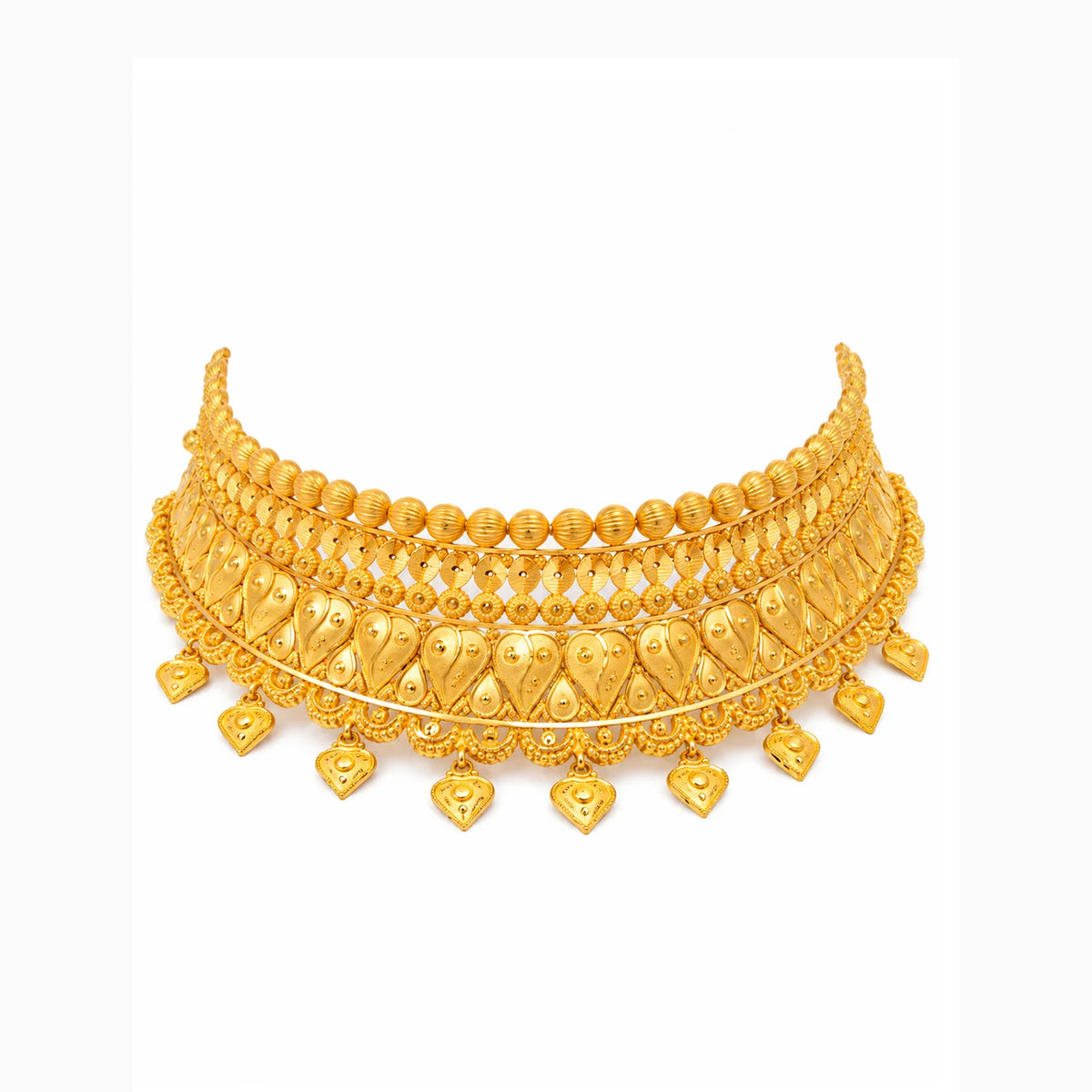 Royal Traditional Beaded Gold Choker Necklace
