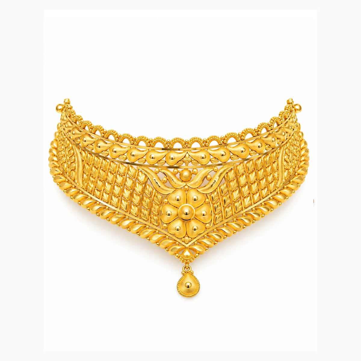 Royal Floral Gold Choker Necklace
