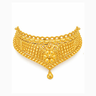 Royal Floral Gold Choker Necklace