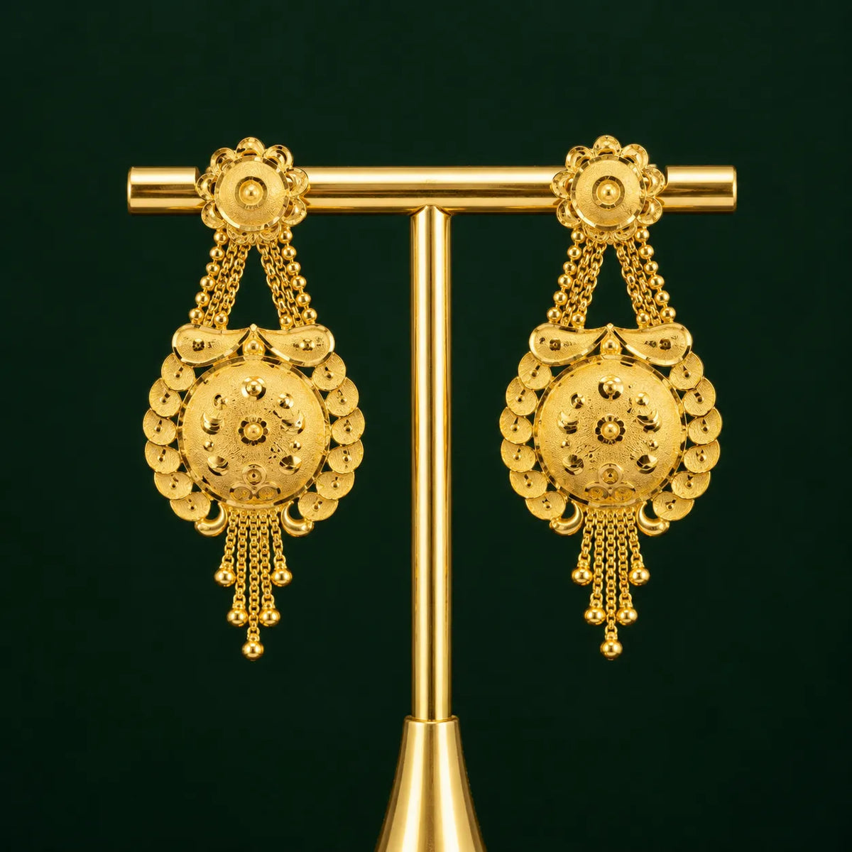 Traditional Round Motif Dangler Earrings