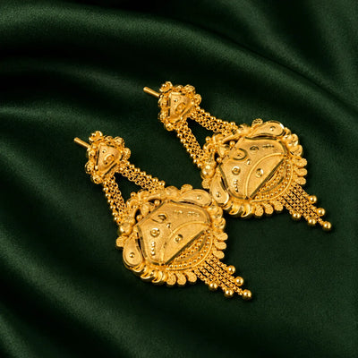 Traditional Embossed Dangler Earrings