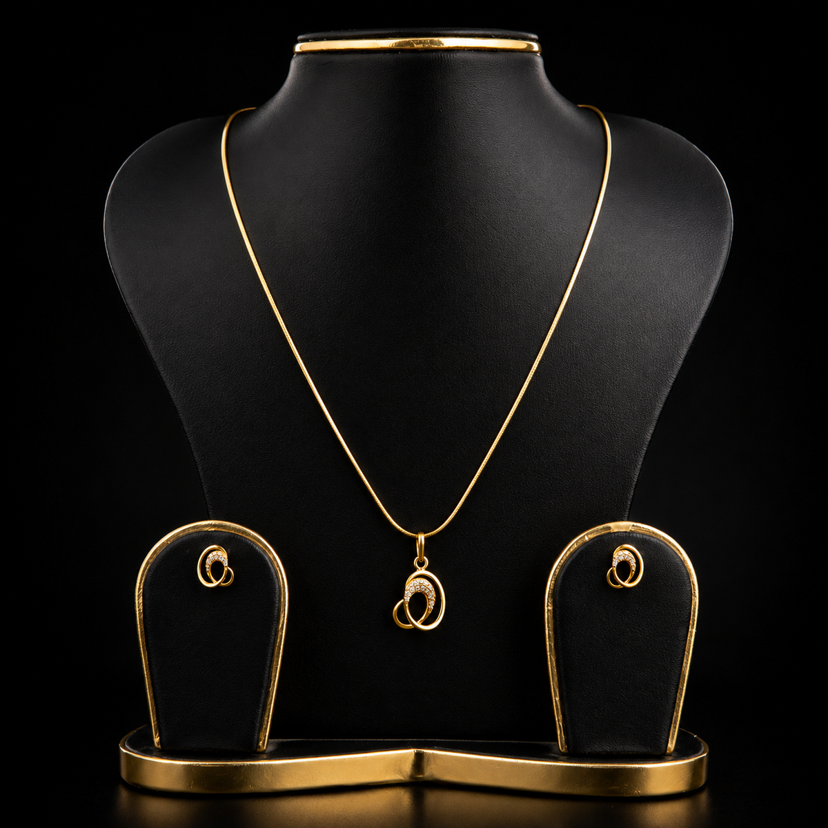 Abstract Loop Necklace & Earrings Set