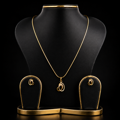 Abstract Loop Necklace & Earrings Set