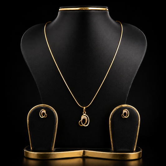 Abstract Loop Necklace & Earrings Set