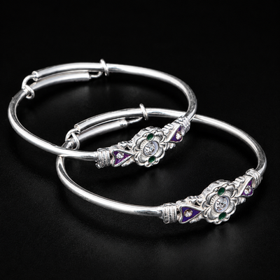 Floral Enamel Kids Bangle