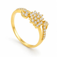 Gold-Tone Cluster Stone Ring for Women