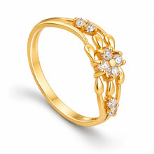 Elegant Floral Design Gold Ring for Women