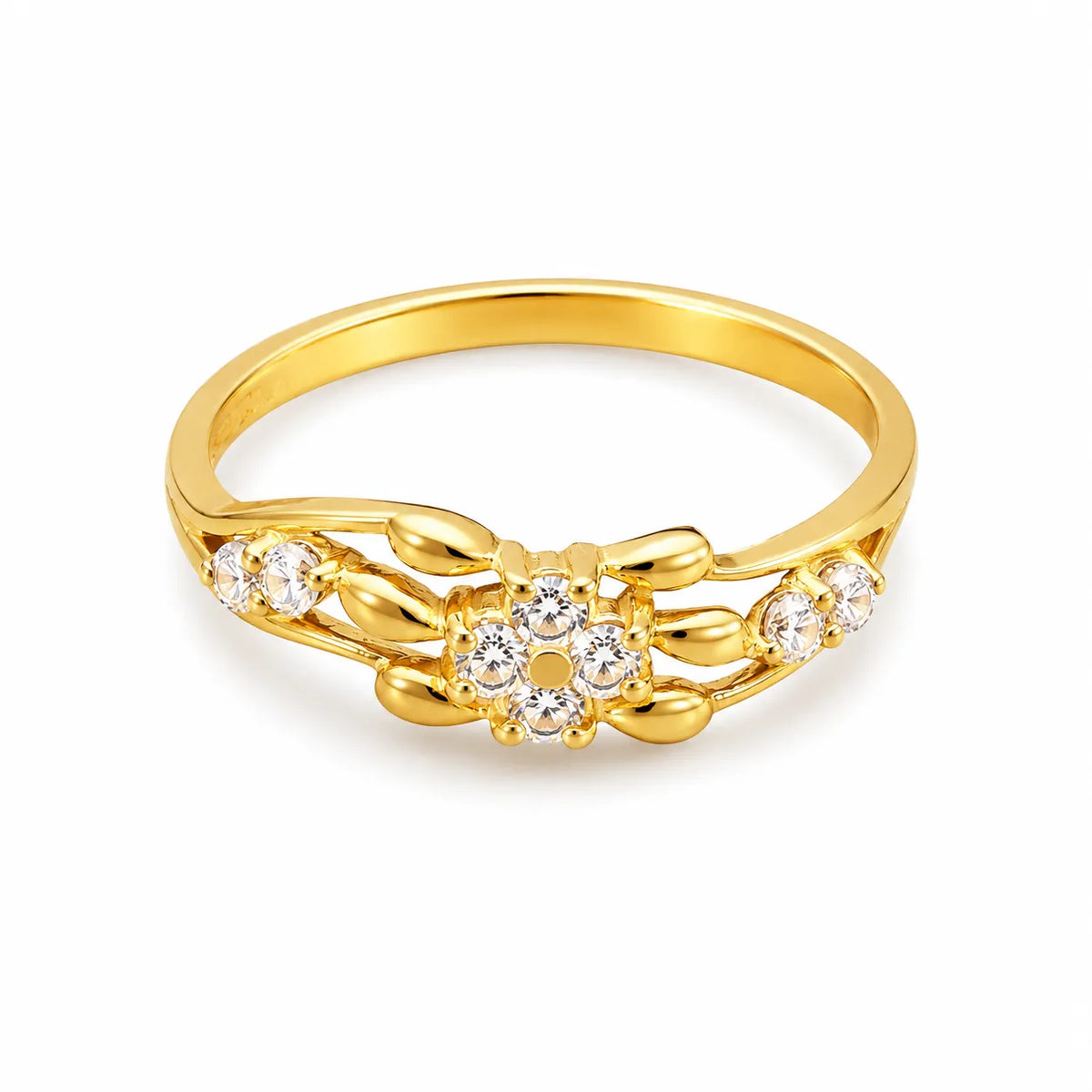 Elegant Floral Design Gold Ring for Women