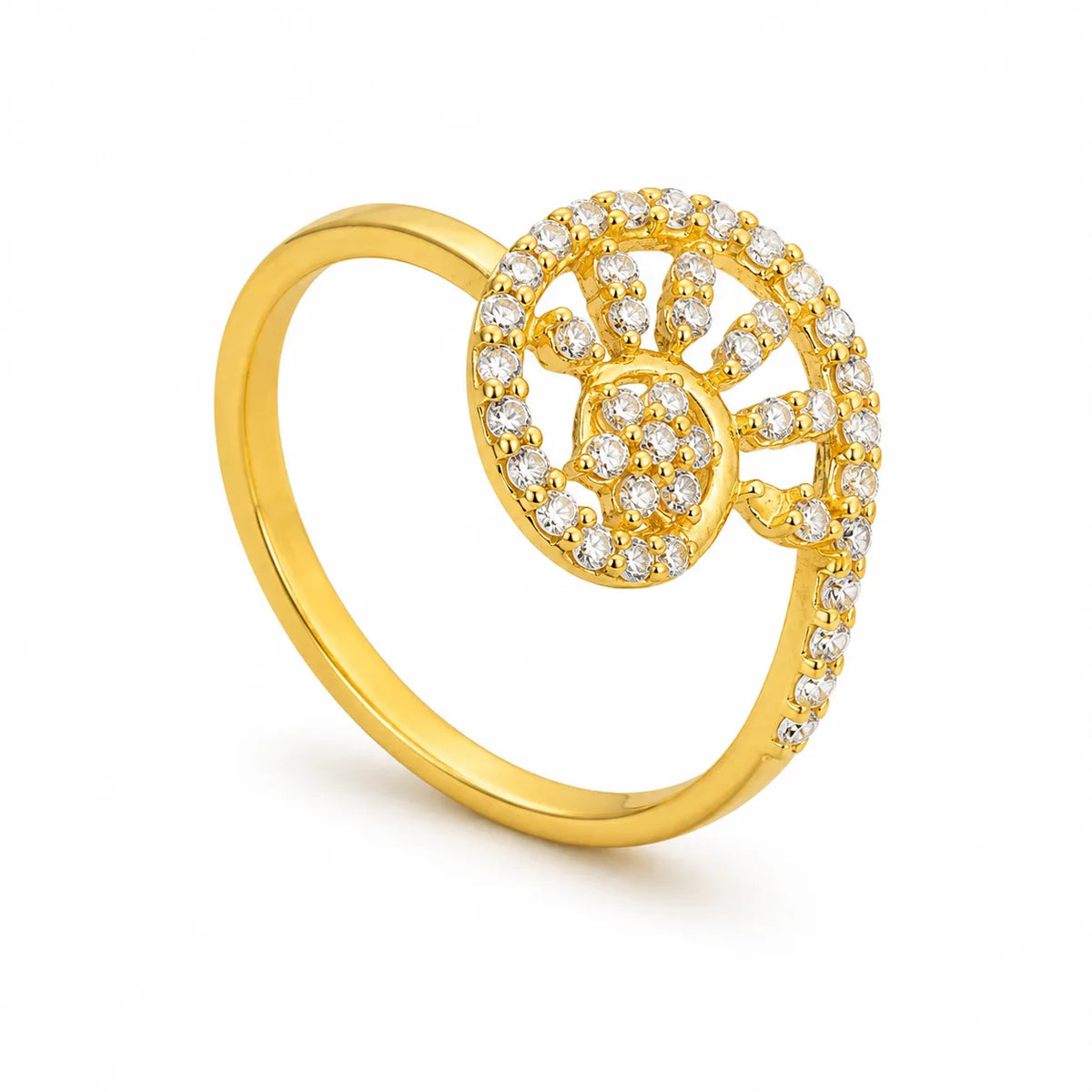 Floral White Stone Ladies Ring