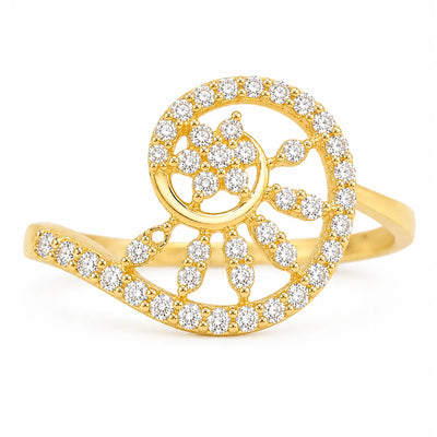 Floral White Stone Ladies Ring