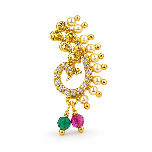 Marathi Nath Peacock Paisley Nose Ring