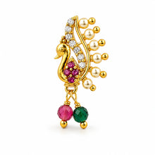 Marathi Nath Floral Stone Cluster Nose Ring