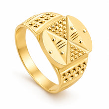 Premium Gold Finish Geometric Men's Ring