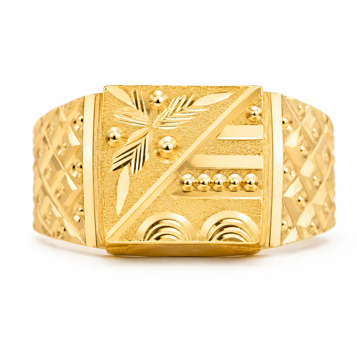 Textured Geometric Men's Ring