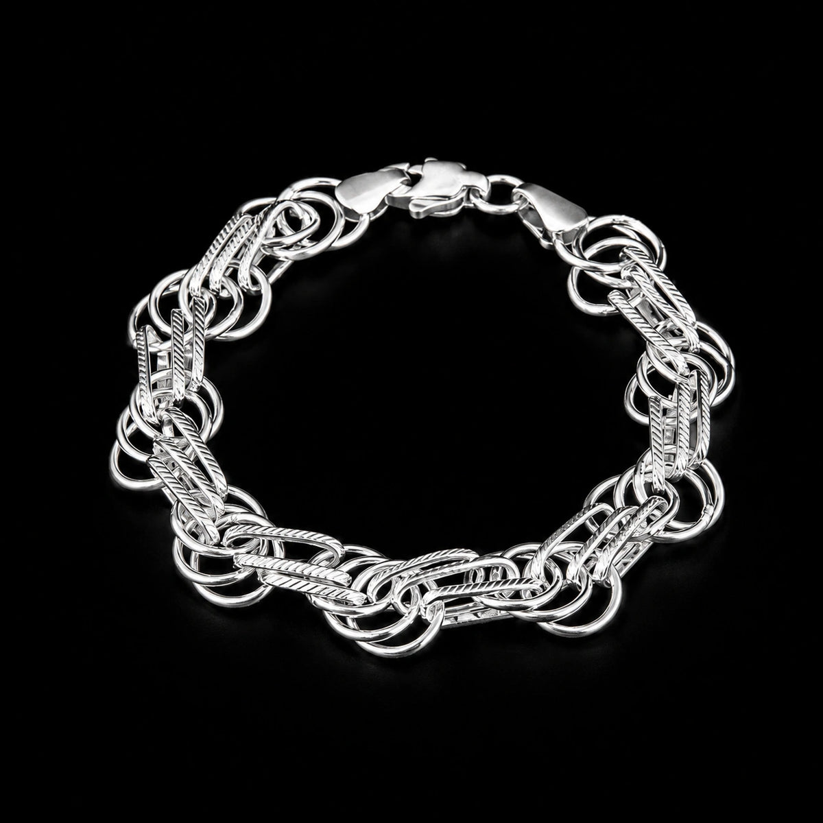 Men's Open-Loop Silver Bracelet