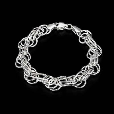 Men's Open-Loop Silver Bracelet