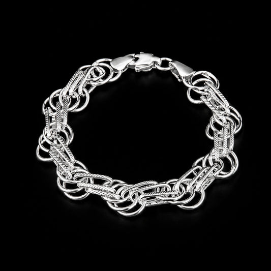 Men's Open-Loop Silver Bracelet