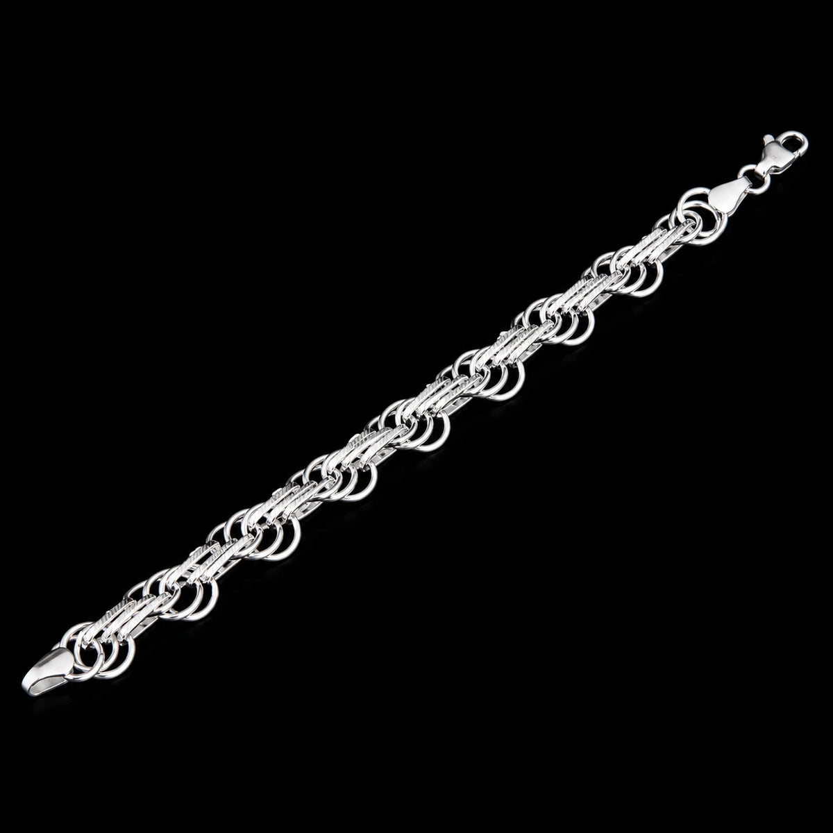 Men's Open-Loop Silver Bracelet