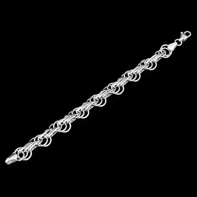 Men's Open-Loop Silver Bracelet
