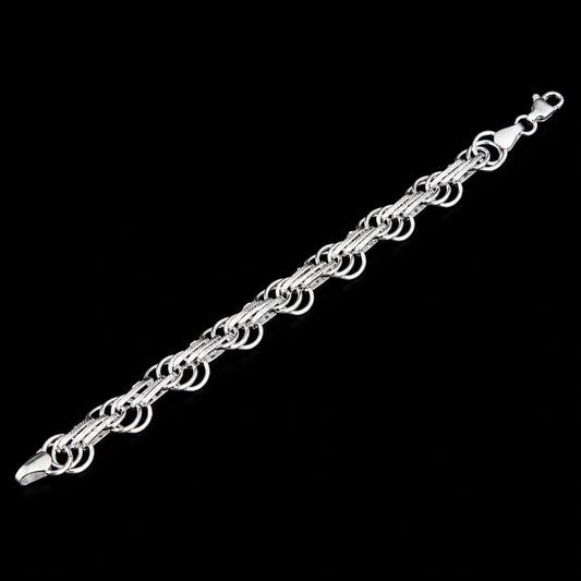 Men's Open-Loop Silver Bracelet