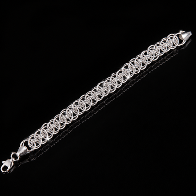 Men's Interwoven Silver Link Bracelet