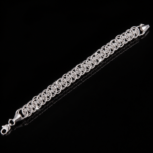 Men's Interwoven Silver Link Bracelet