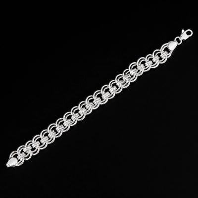 Men's Braided Silver Link Bracelet
