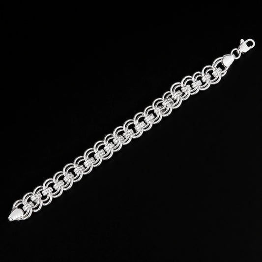 Men's Braided Silver Link Bracelet