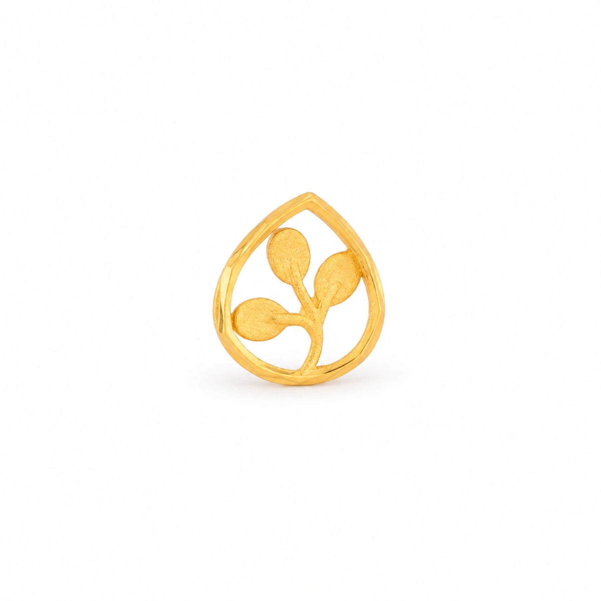 Teardrop Three-Leaf Nose Pin