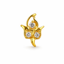 Stylized Floral Stone Drop Nose Pin