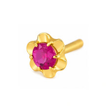 Pink Stone Floral Nose Pin