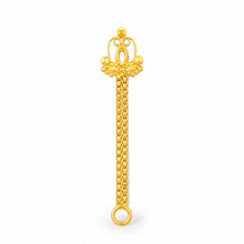 Compact Floral Crown Long-Drop Nose Pin