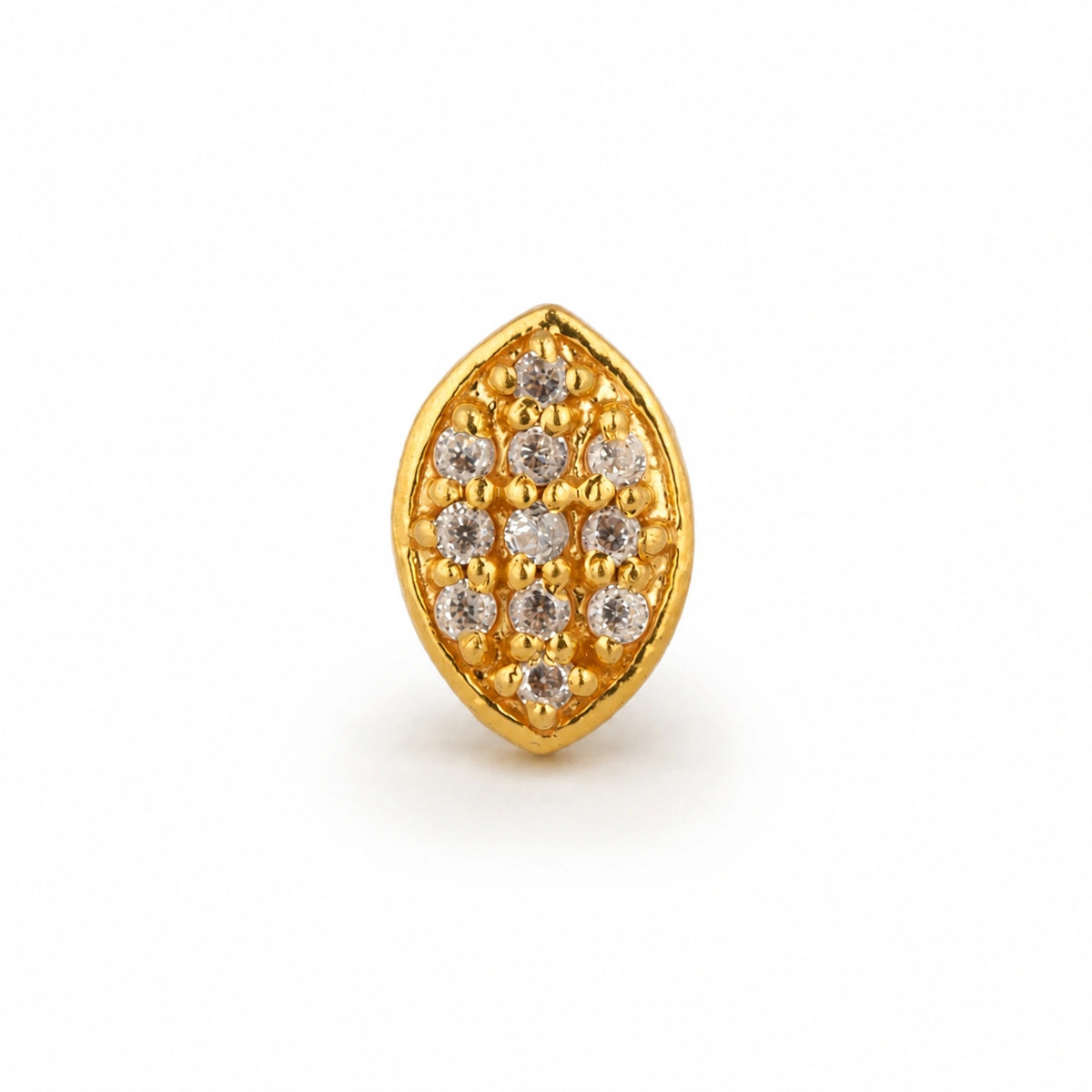Half-Moon Bead Accent Nose Pin
