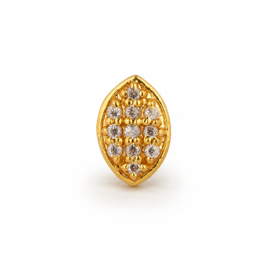 Half-Moon Bead Accent Nose Pin