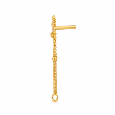 Detailed Floral Chain Loop Nose Pin
