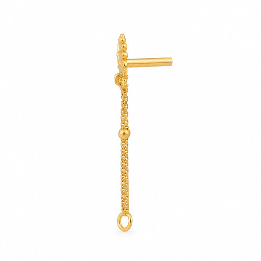 Detailed Floral Chain Loop Nose Pin