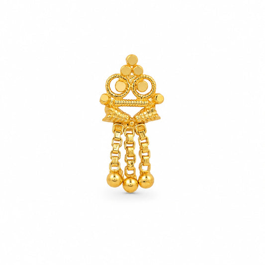 Compact Floral Triple-Drop Nose Pin
