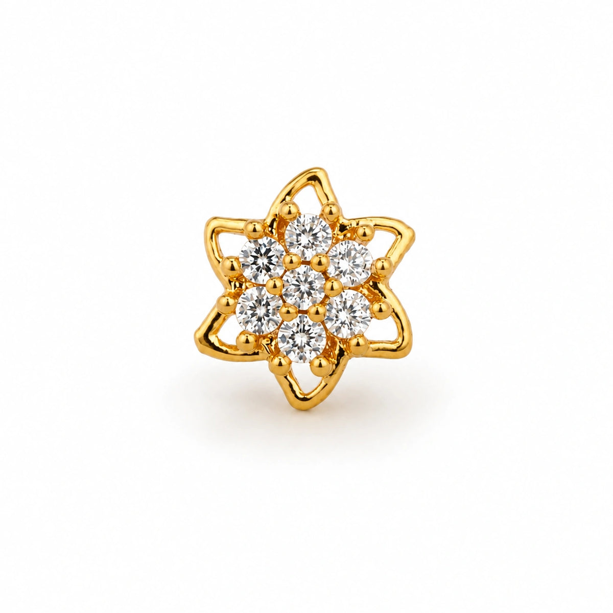 Star-Flower Clear Stone Nose Pin