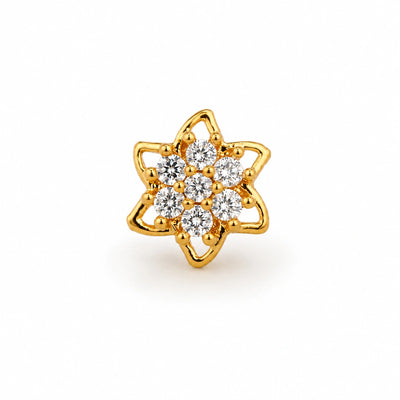 Star-Flower Clear Stone Nose Pin