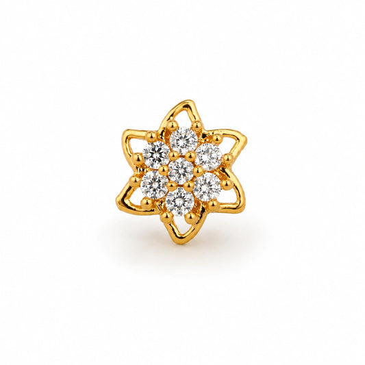 Star-Flower Clear Stone Nose Pin