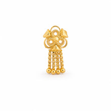 Ornate Floral Crown Multi-Chain Nose Pin